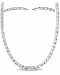 Silver titanium magnetic therapy necklace with interlocking rectangular links and 55 magnets in a sleek design
