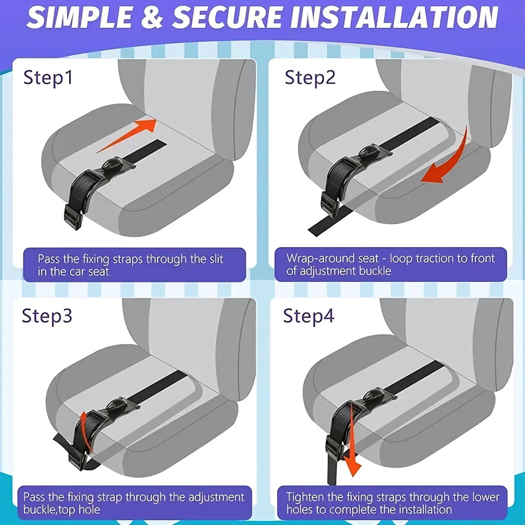 Black adjustable car seat belt strap with buckle system for pregnant car seat belt adjuster maternity bump protector