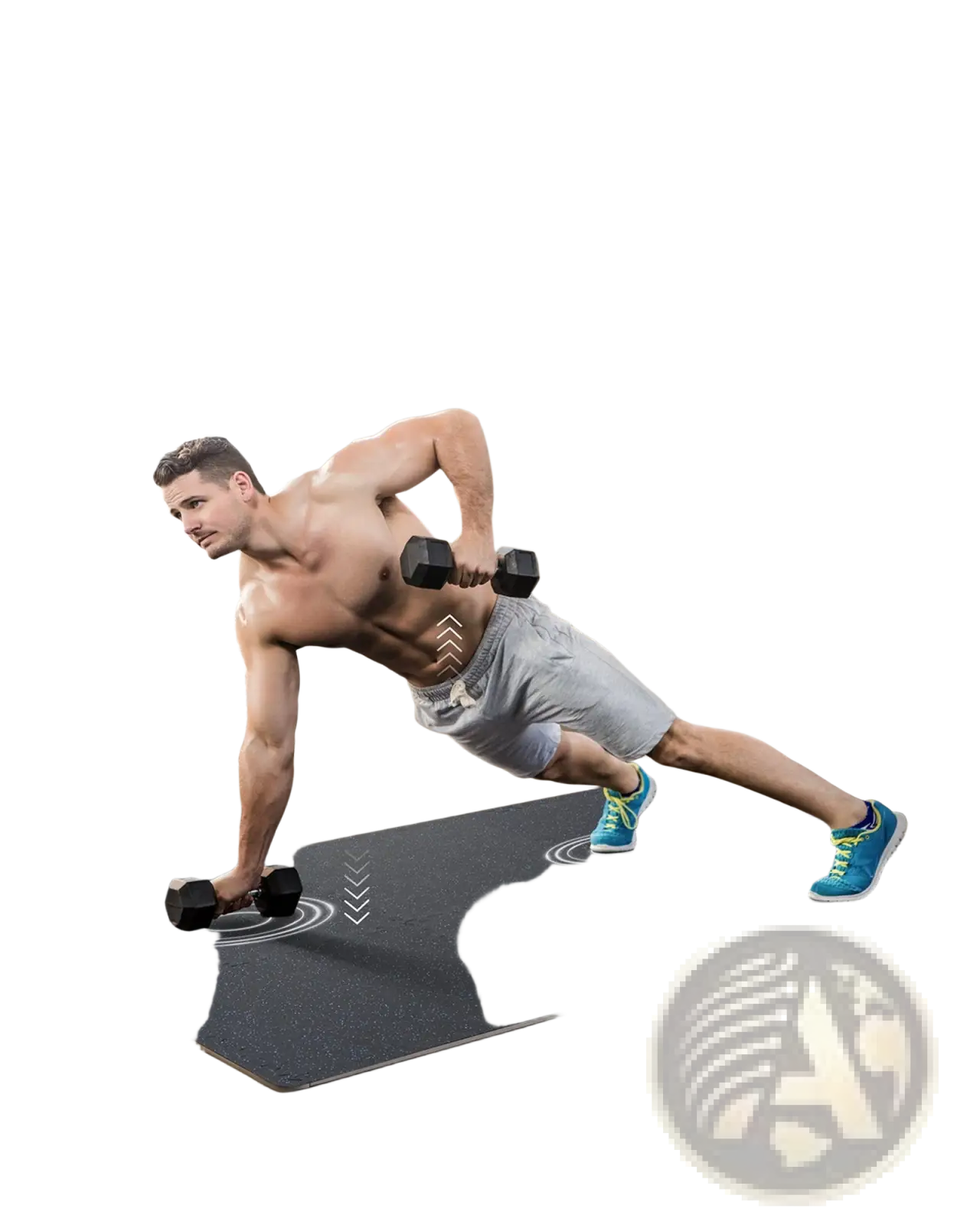 Premium 0.56 inch interlocking black rubber gym floor tiles with circular wave patterns for soundproofing and workouts