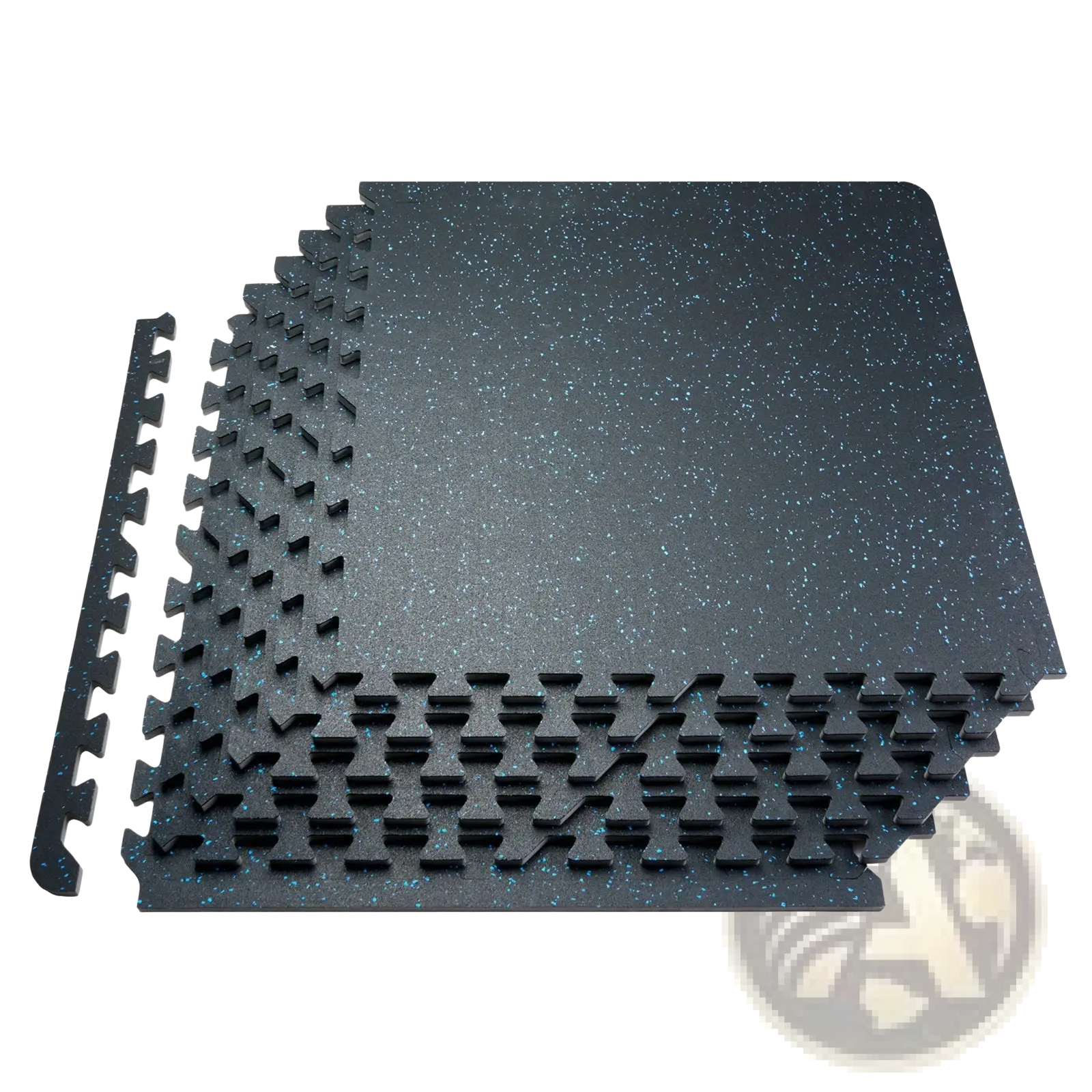 Premium 0.56 inch interlocking black speckled rubber gym floor tiles 25 pack with durable nonslip material