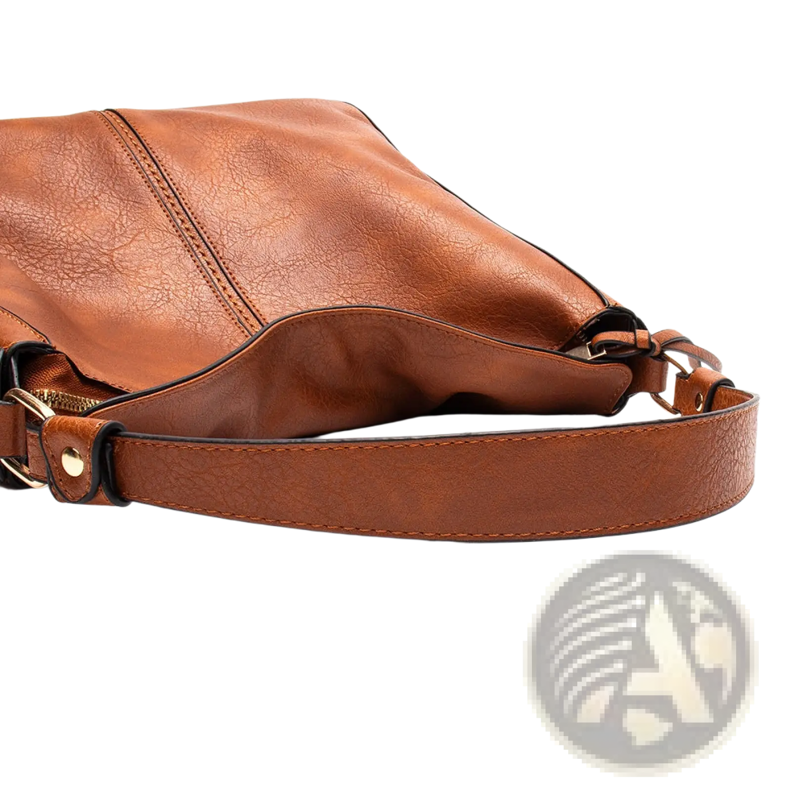 Premium brown leather hobo crossbody bag with textured surface and gold-tone hardware for stylish use