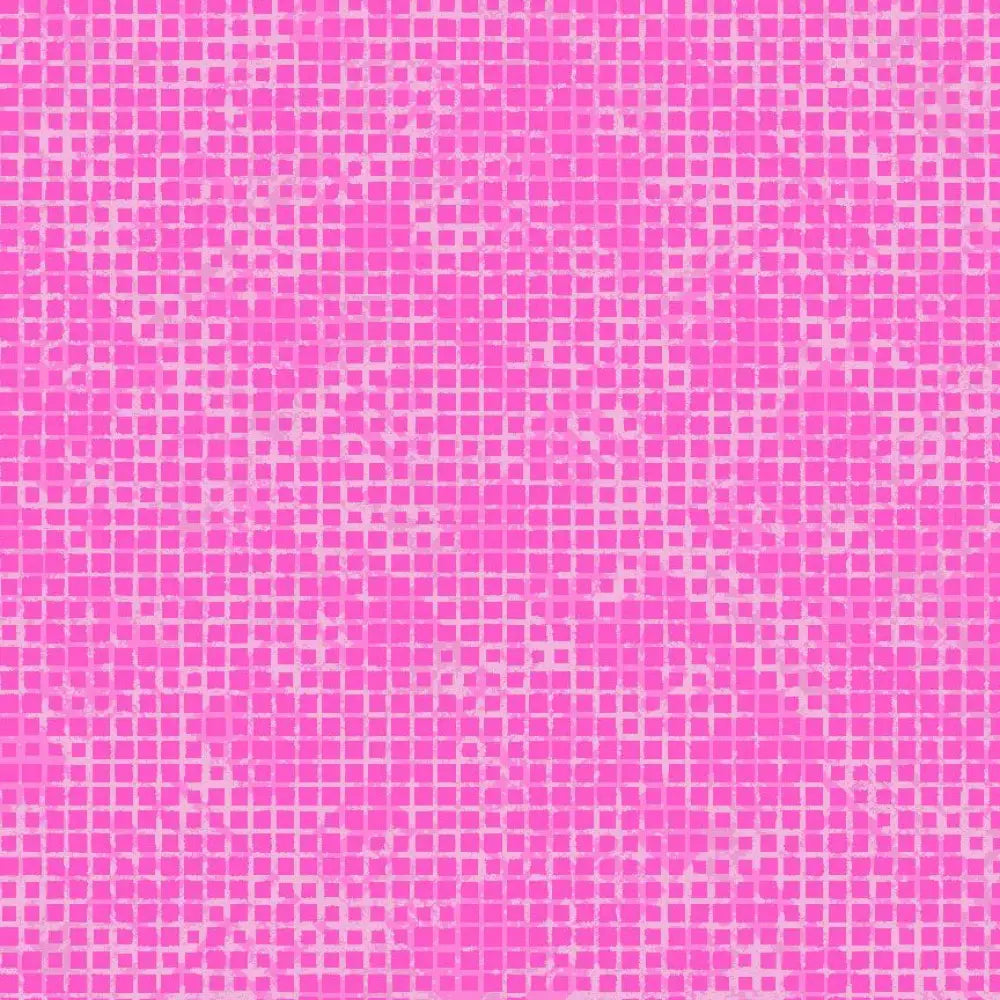 Vibrant pink cotton bow top with retro mosaic tile pattern and subtle textured finish