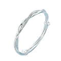 Silver twisted original pretty weave bracelet bangle with textured glittering surface and smooth polished sections
