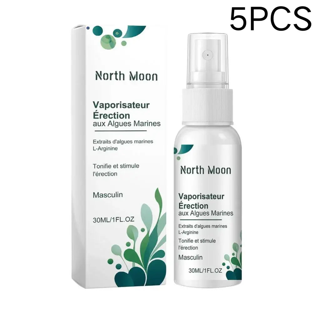 North moon brand 30ml white care spray with green leafy design and sodium hyaluronate for men private care spray
