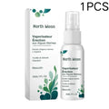 White north moon private care spray bottle with sodium hyaluronate green leaf design and matching box for men