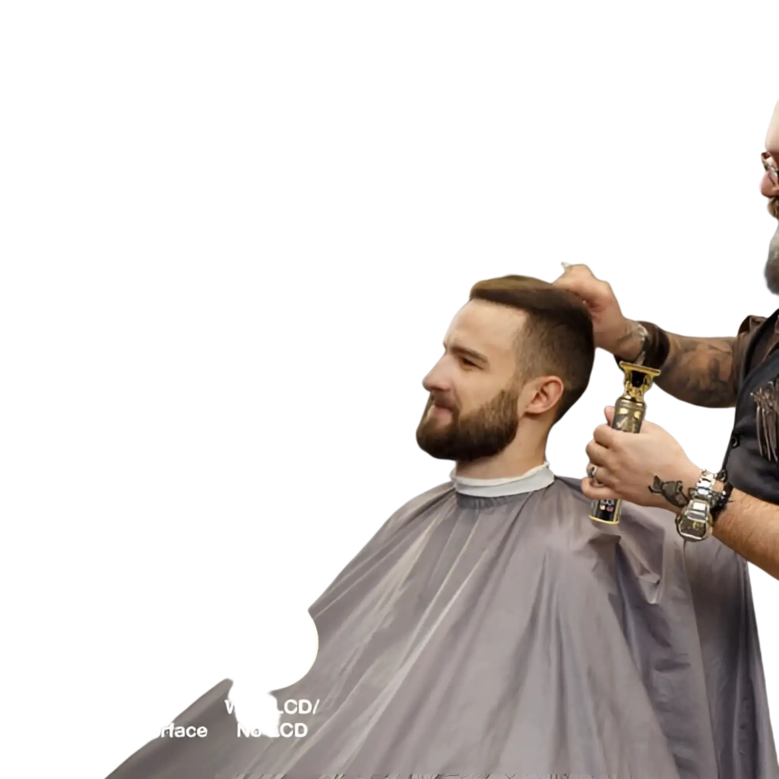 Professional cordless hair clippers gold beard trimmer with vintage design lithium battery and lcd display