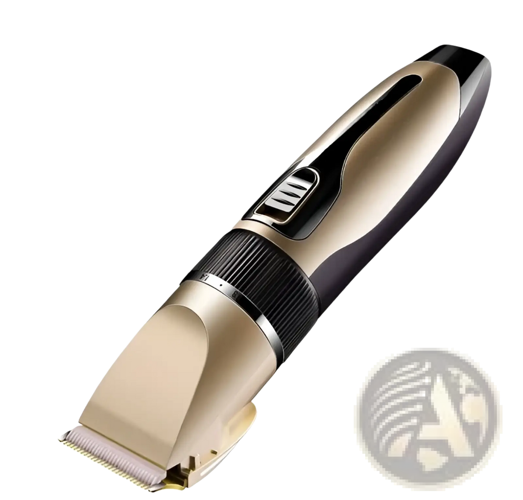 Professional hair clippers cordless gold barber kit featuring a sleek gold and black ergonomic electric clipper design