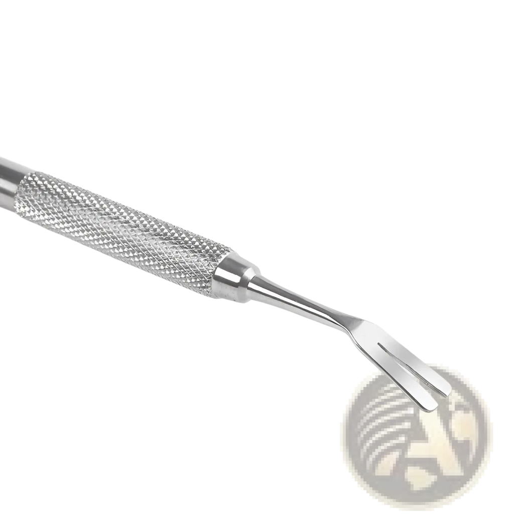 Professional stainless steel tick remover tool featuring a silver-toned metal body with a textured diamond grip and dual-pronged tip