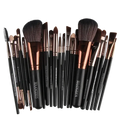 Professional synthetic hair makeup brush set by maange with black handles and rose gold accents for precise application