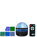 A sleek black and blue rgb projection lamp with faceted crystal dome led night light with remote control for parties