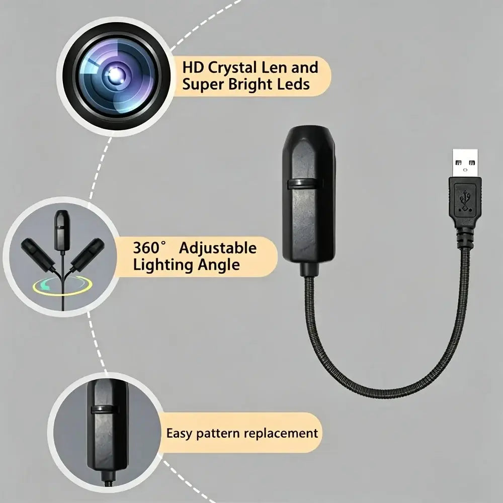Black plastic projection light with flexible usb cable and adjustable atmosphere light tarot for light tarot cards use
