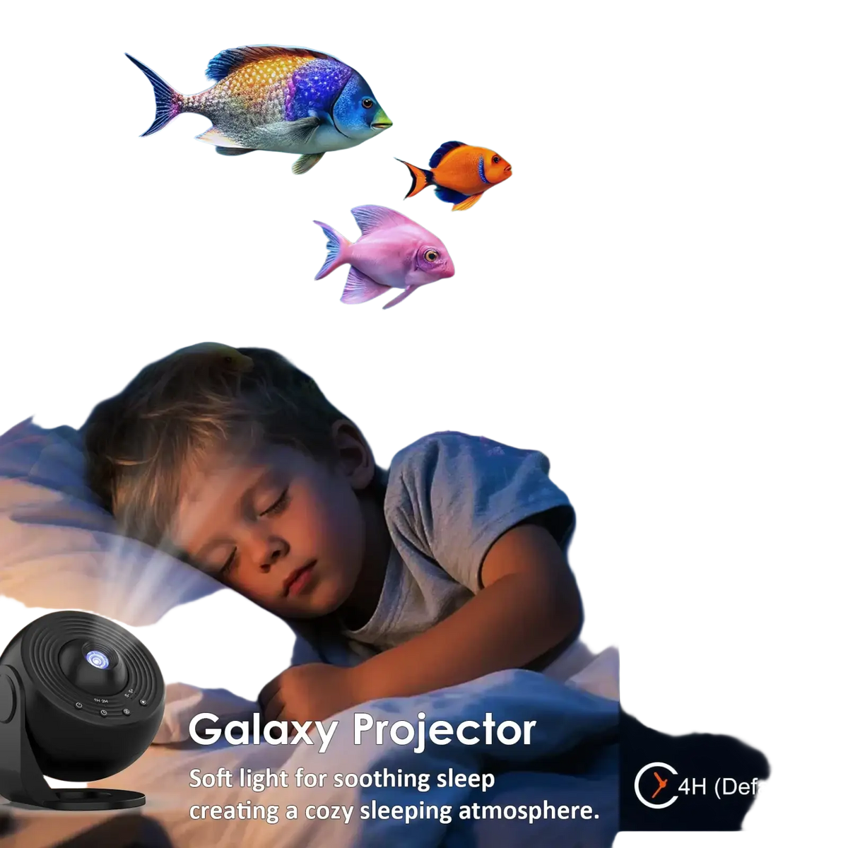 Black Projector Pro 25 in 1 galaxy star night light with sleek rounded design and soft light for soothing sleep