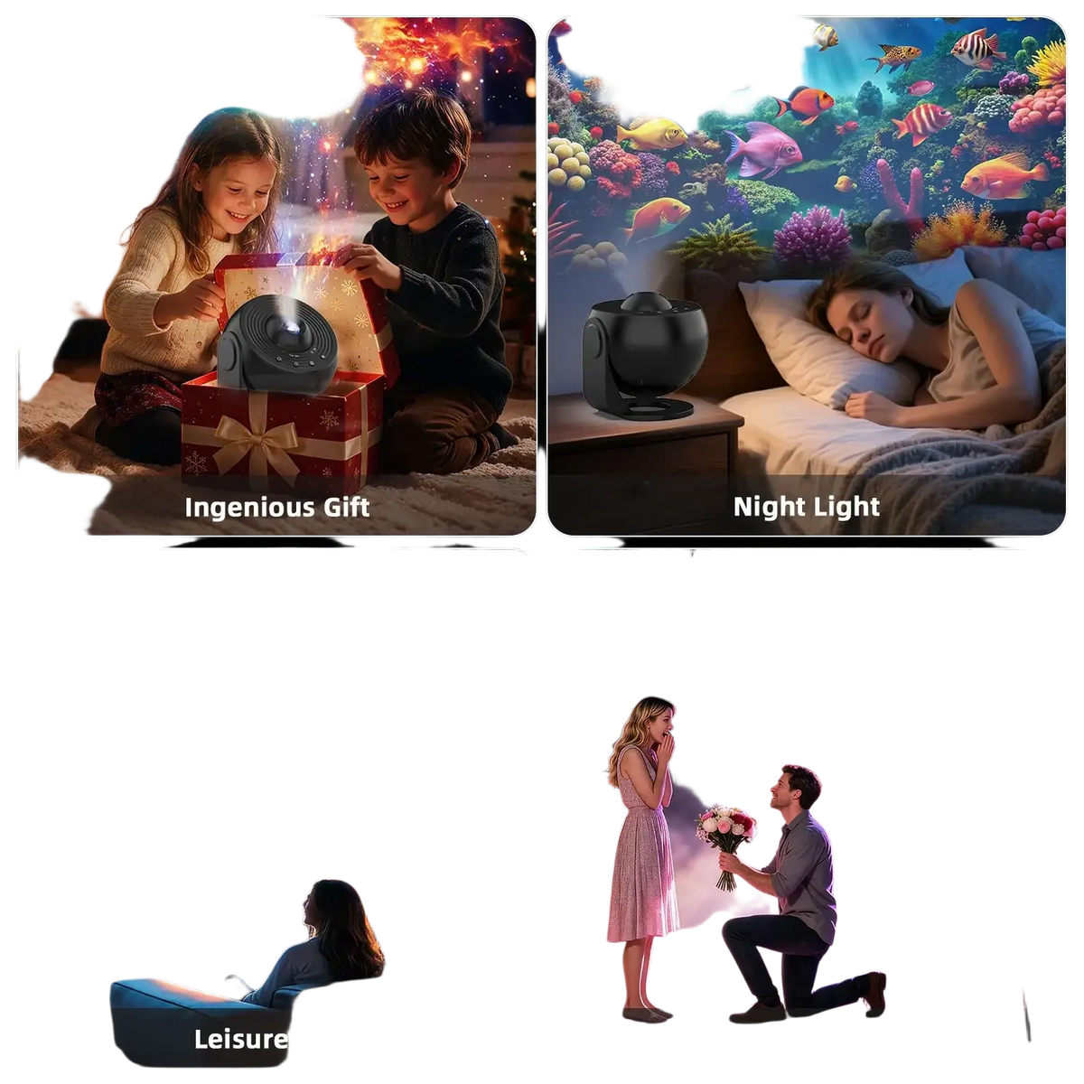 Projector pro 25 in 1 galaxy star night light black spherical projector with matte finish and adjustable lens for light shows