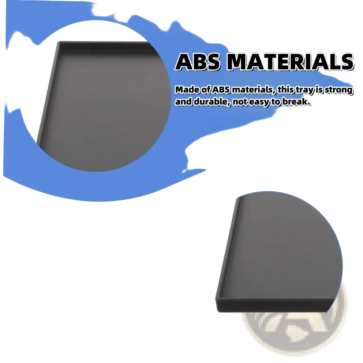 Black abs plastic projector stand tray with smooth durable surface and 1/4 thread adapter for secure mounting
