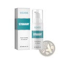 Protein correcting hair straightening cream 60ml in white and teal clear pump bottle with matching box