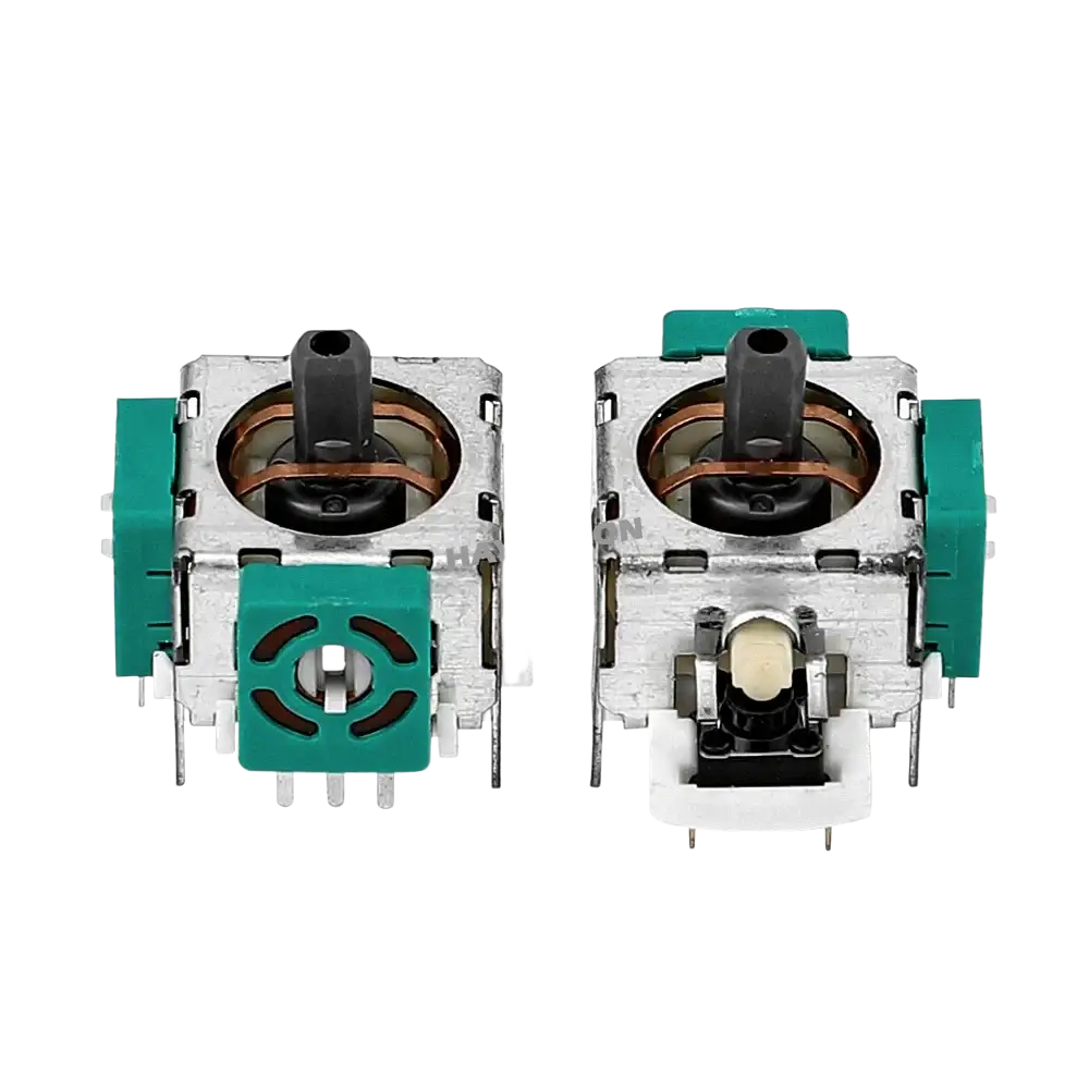 Silver and teal ps2 analog stick joystick replacement components for original 3d stick joystick repair