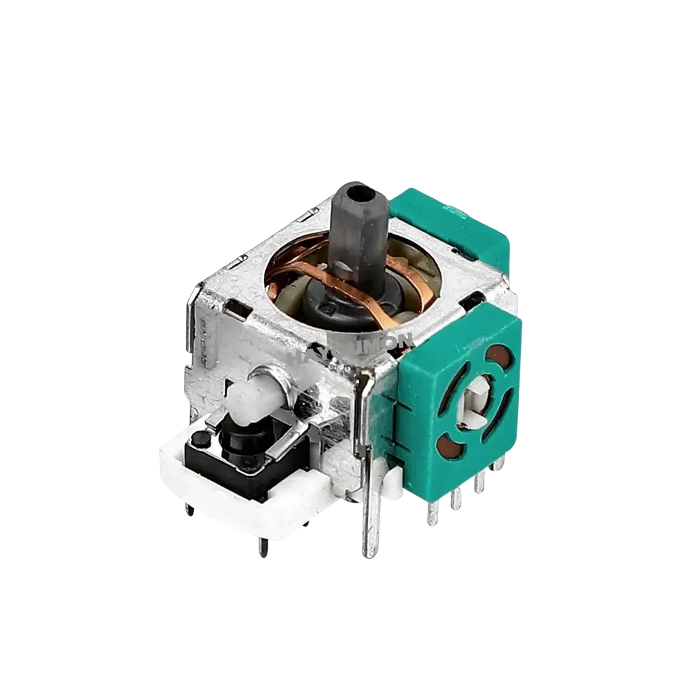 Silver and teal plastic ps2 analog stick joystick replacement component for original 3d stick joystick assembly