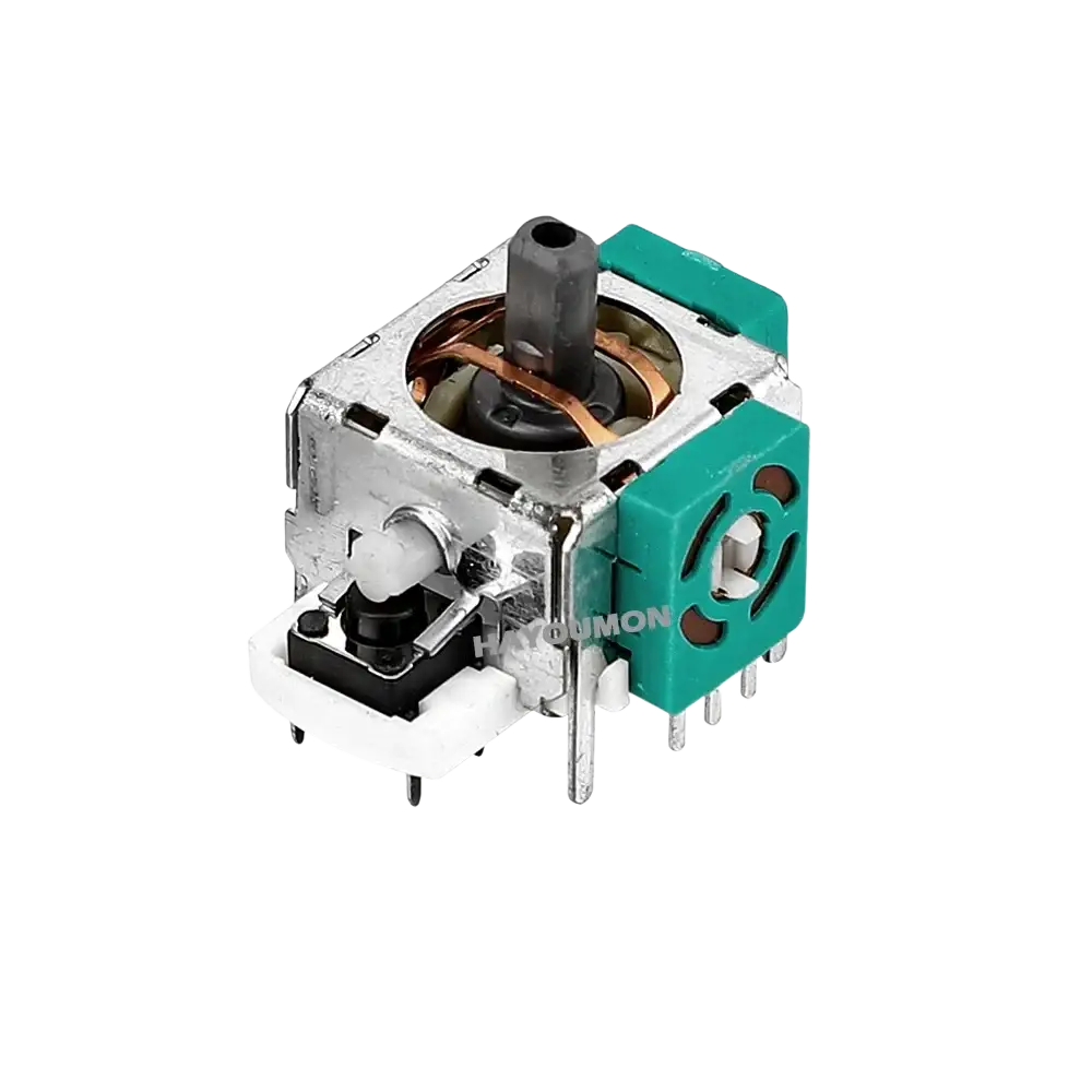 Teal and silver ps2 analog stick joystick replacement with black central shaft for original 3d stick joystick