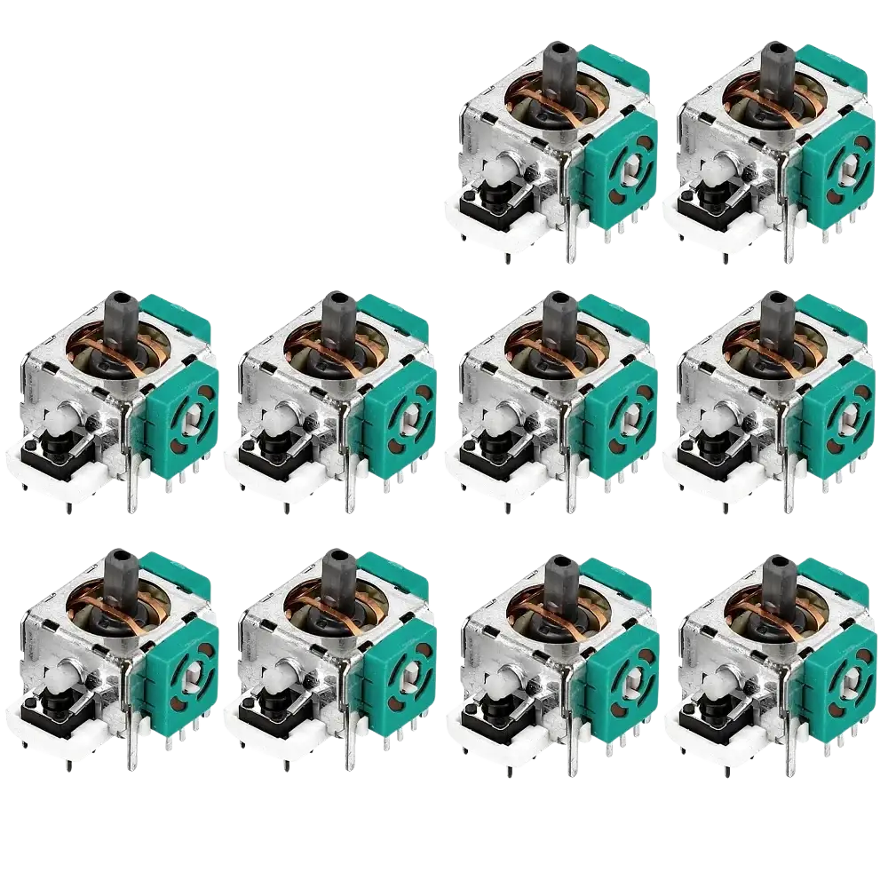 Ten teal and silver ps2 original 3d analog stick joystick replacements for precise control and durability