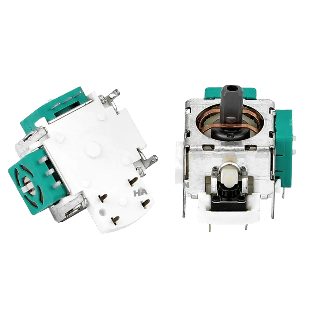 White and teal plastic ps2 analog stick joystick replacement with original 3d stick joystick assembly design