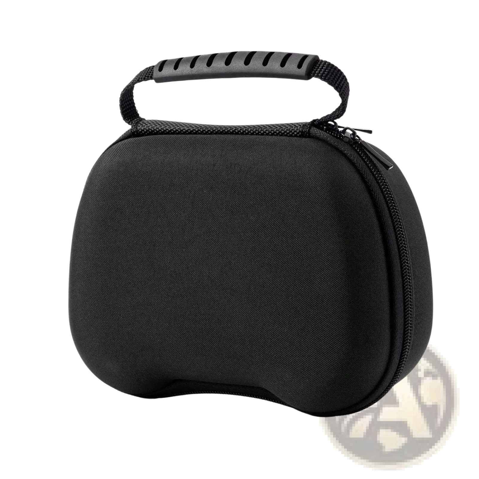 Black soft-shell ps5 controller hard storage case organizer with textured surface and padded handle for protection