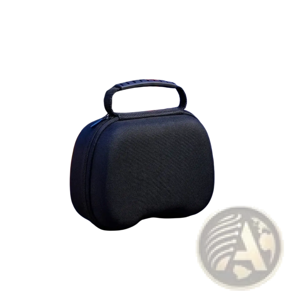 Black textured ps5 controller hard storage case organizer with top handle for secure transport and protection