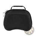 Black textured hard-shell ps5 controller storage case with top handle and zipper closure for organization