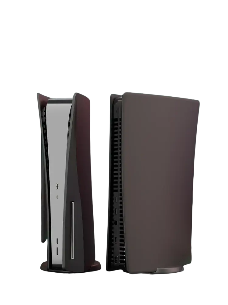 Ps5 disc console replacement shell black matte shown with white black and dark gray ps5 disc drive consoles