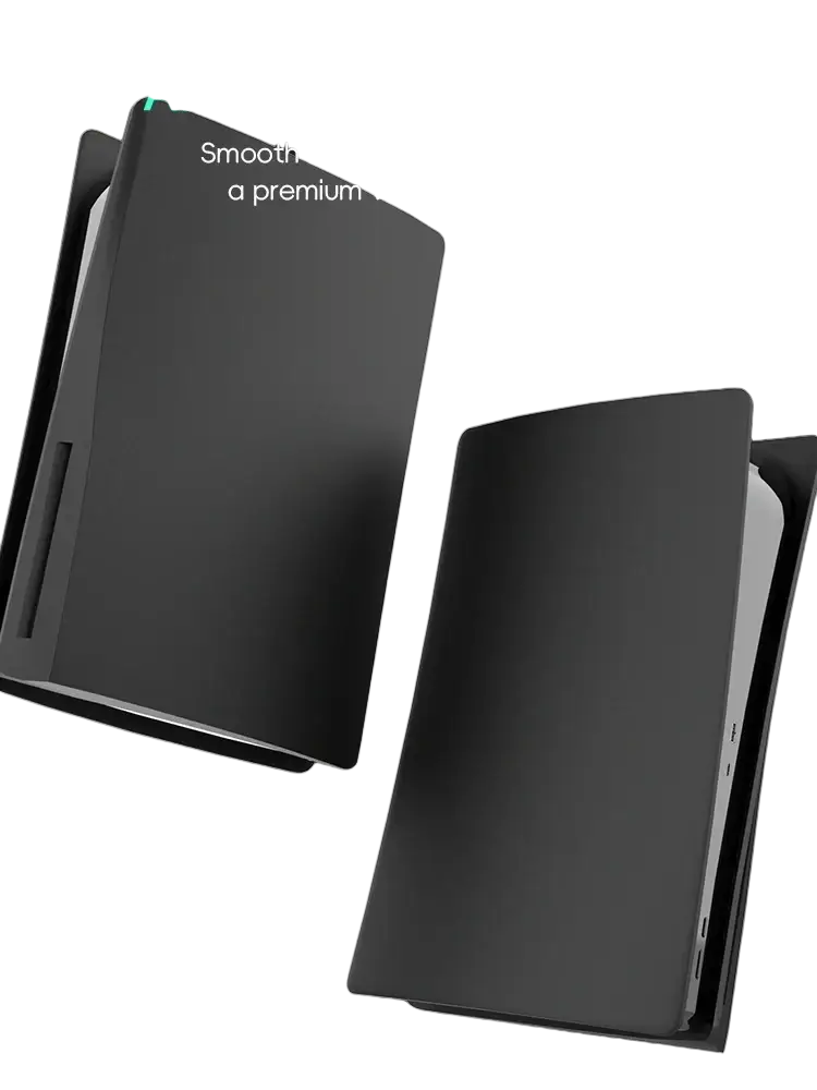 Ps5 disc console replacement shell in black matte finish with smooth texture for ps5 disc drive protection