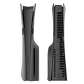 Black matte ps5 pro disc version faceplate cover featuring curved design and ventilation slits for pro disc version console