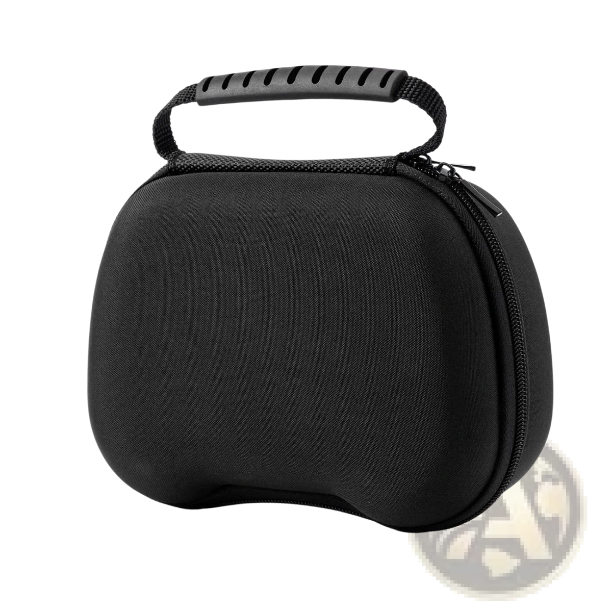 Black soft-shell ps5 and xbox controller hard storage case with textured surface and padded handle