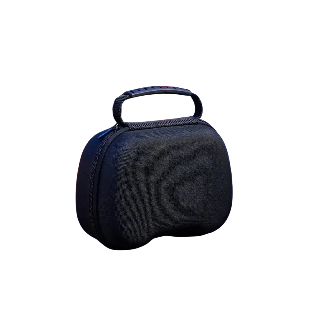 Black textured hard storage case with top handle for ps5 and xbox controller protection and portability