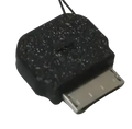 Black textured psp go type c converter charging cable adapter with 30-pin connector and dangling cord visible from the back