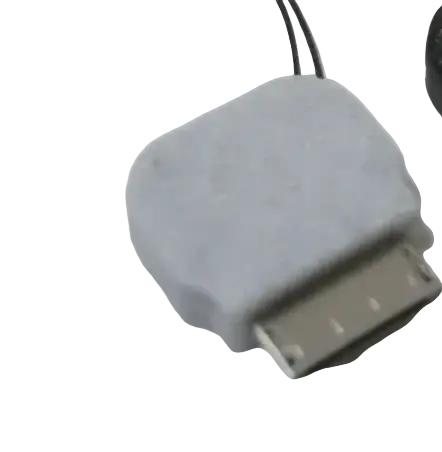 Gray silicone charging cable connector with metallic 30-pin port for psp go type c converter charging cable accessory