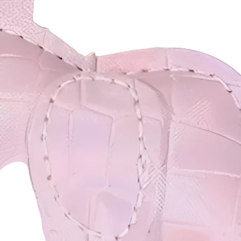 Light pink bra with textured quilted design and delicate stitching shown with pu leather elephant keychain diy animal charm