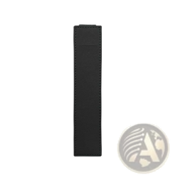 Black leather elastic strap holder for pu leather notebook pen case with precise edge stitching