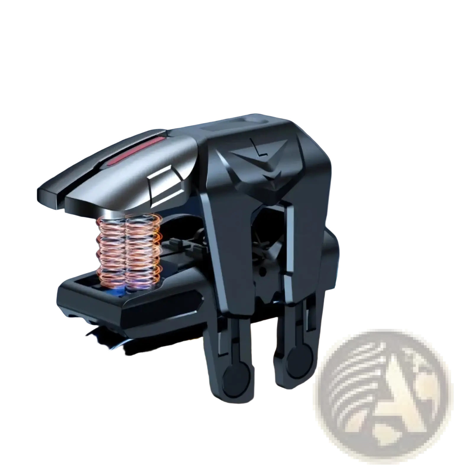 Black mechanical pubg mobile gaming trigger controller key with copper spring made of metal alloy for iphone and android