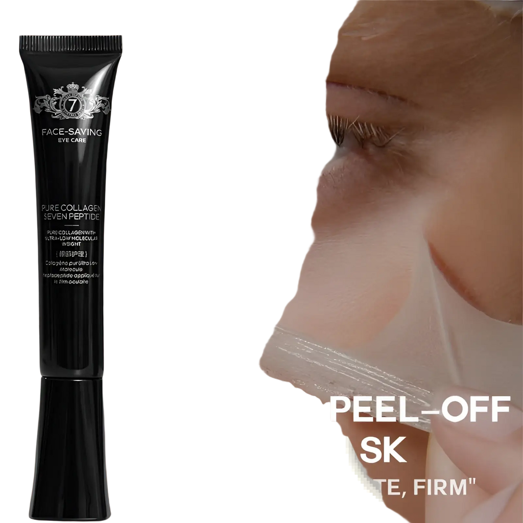 Black tube of face-saving pure collagen seven peptide firming peel off eye mask for targeted eye care