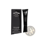 Black pure collagen seven peptide firming peel off mask tube with silver logo and matching box for eye care