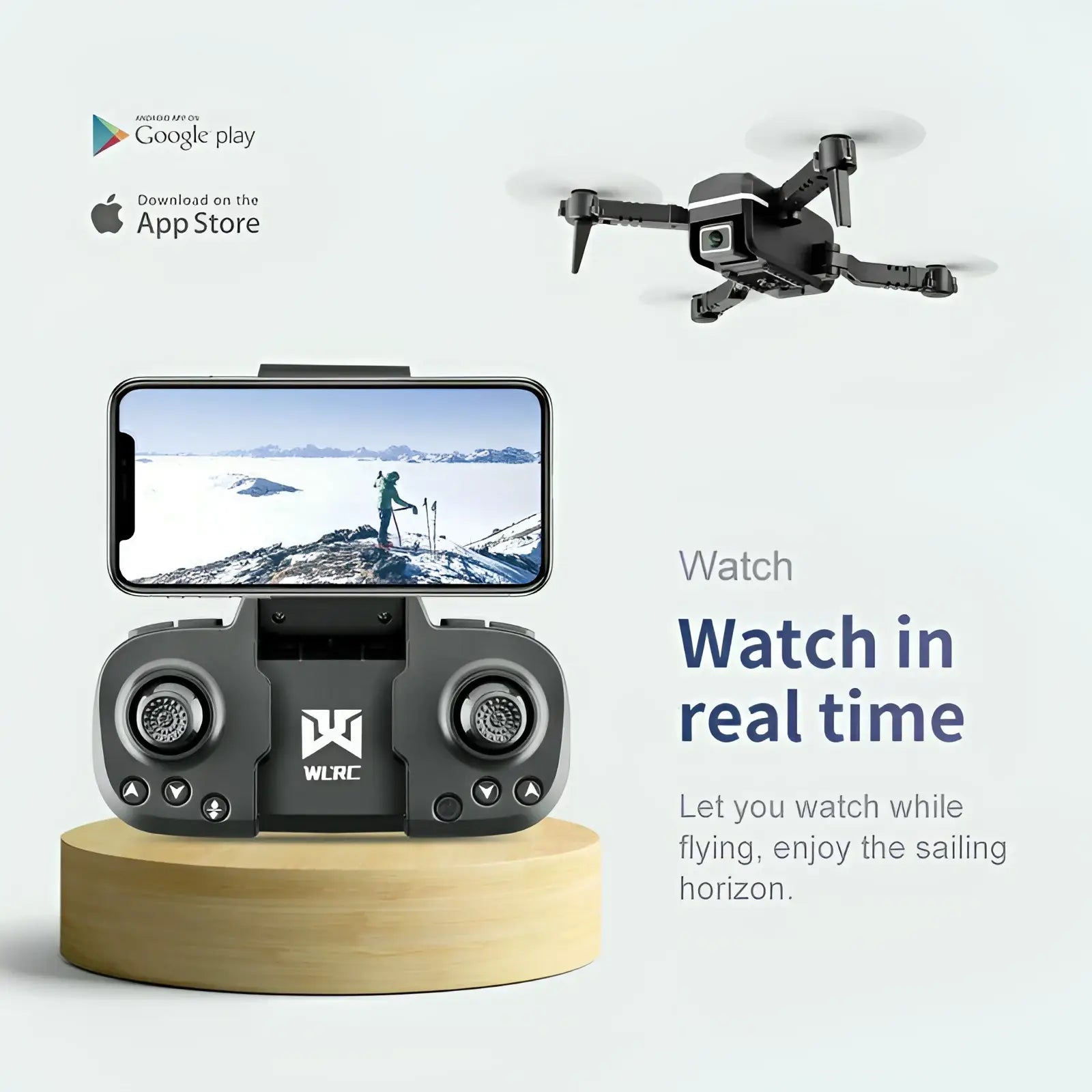 Black wlrc quad air drone 4k hd foldable rc quadcopter with dual camera and smartphone mount for real-time viewing