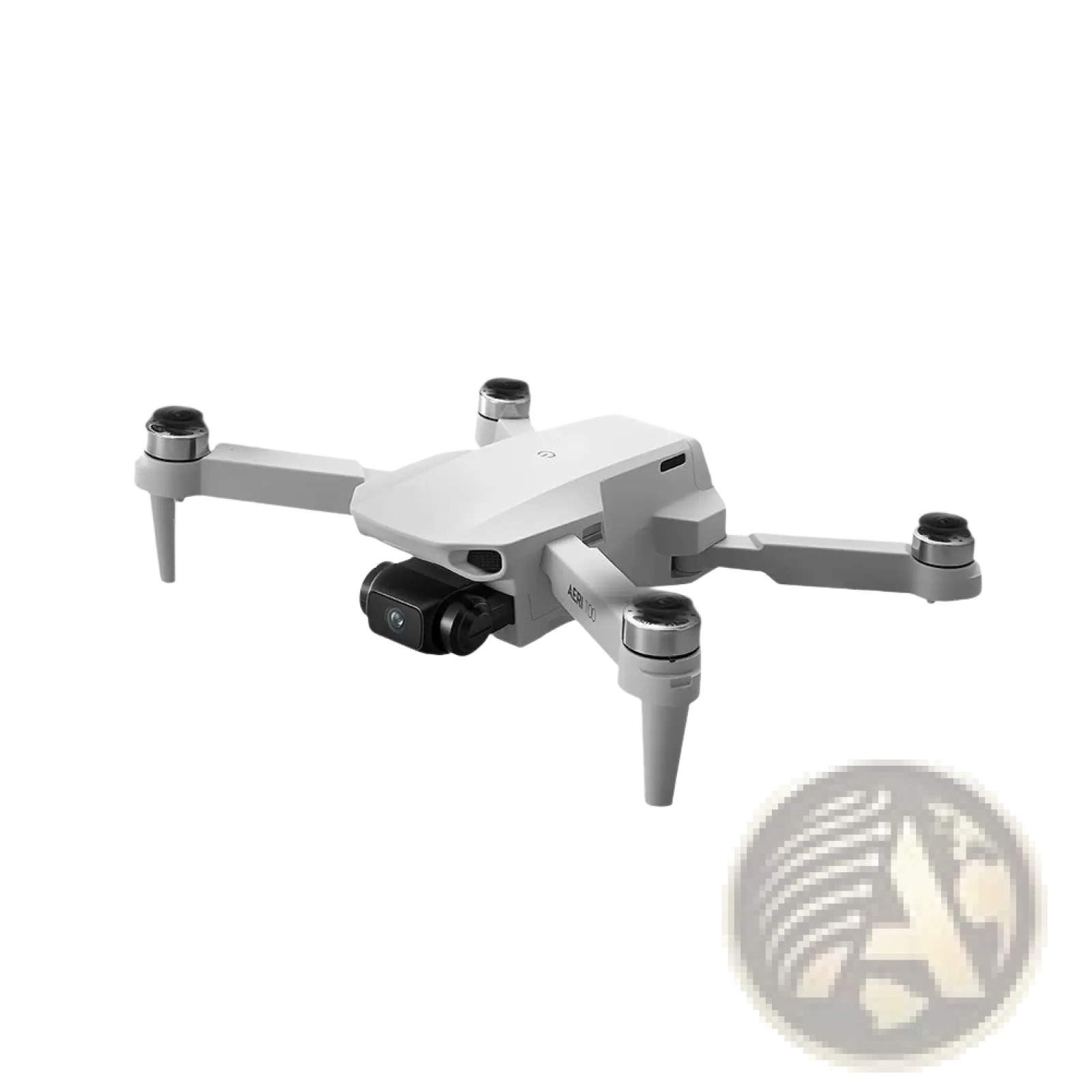 White dji mini 3 pro quadcopter drone with dual power supply and black camera mounted beneath its body