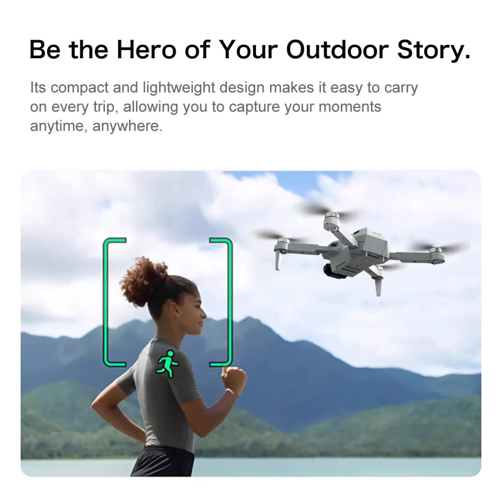 White quadcopter drone with four propellers camera mounted beneath and 4.5 inch screen dual power supply system