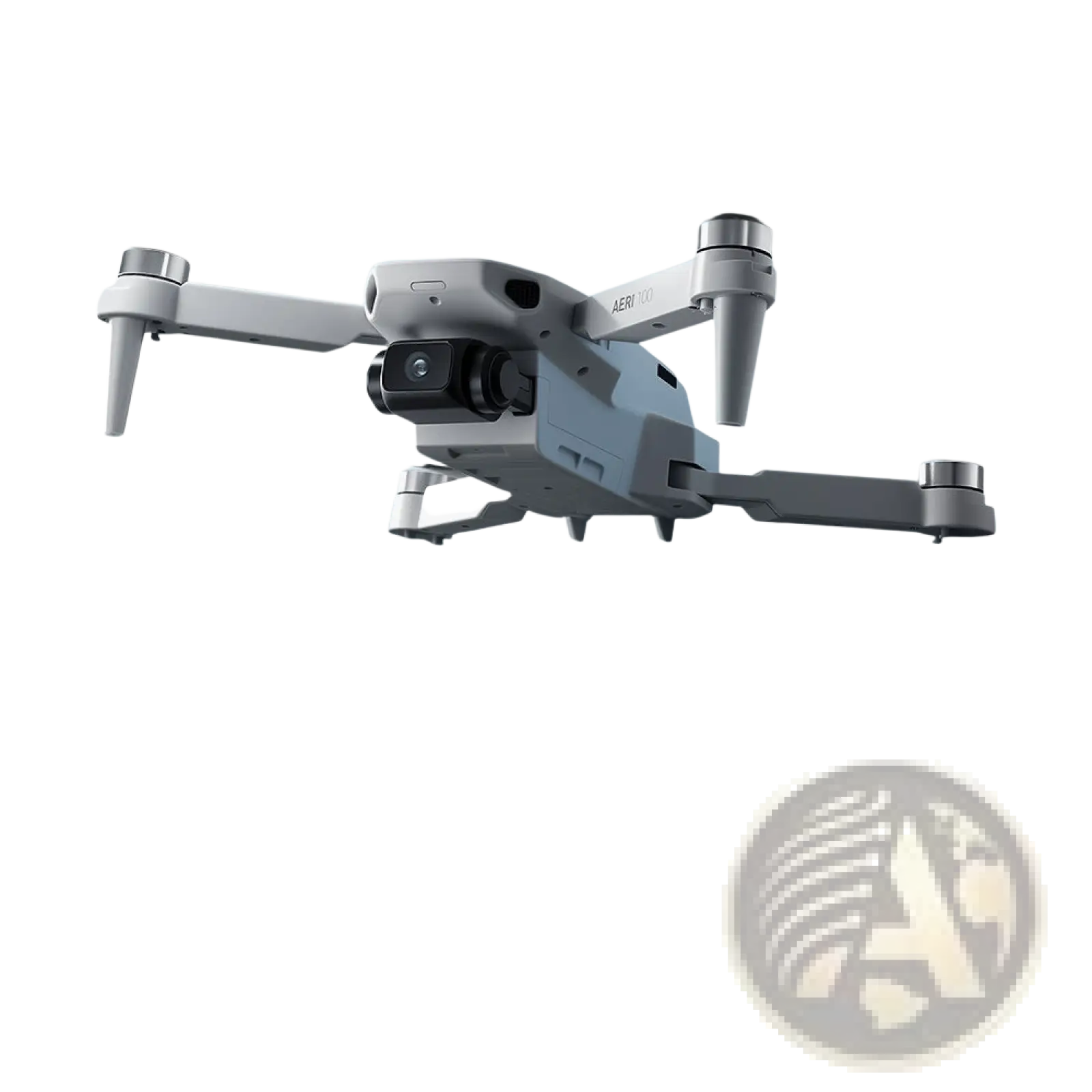 Gray aeri 100 hd brushless aerial quadcopter drone with folding arms mounted camera and 4.5 inch screen dual power supply