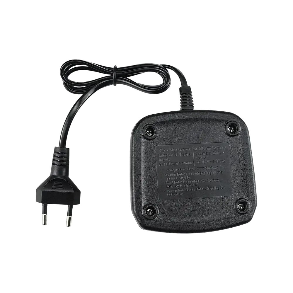 Black plastic quansheng desktop power adapter with led indicator and european-style coiled cord plug