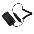 Black quansheng tg-uv2 plus 10w car charger battery eliminator with coiled cable and rectangular battery pack