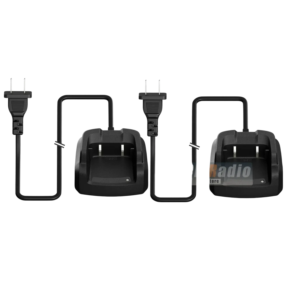 Black plastic quansheng uv-k1 desktop charger with us plugs and green light indicator for charging two units