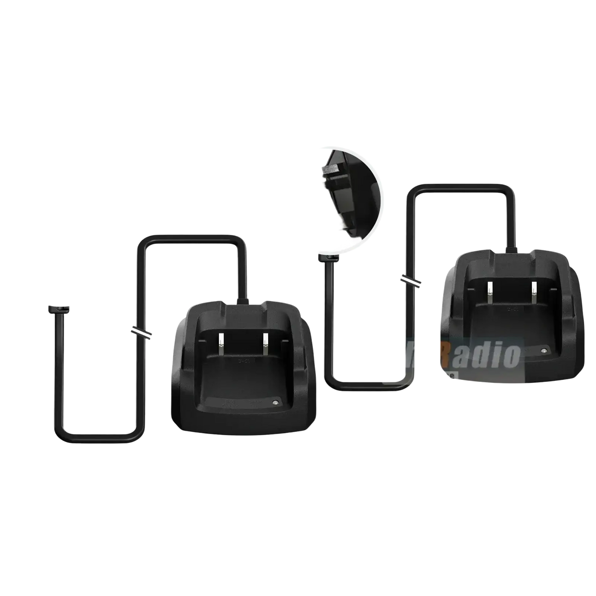 Black plastic quansheng uv-k1 desktop charger with uk plug and green light indicator designed for two devices