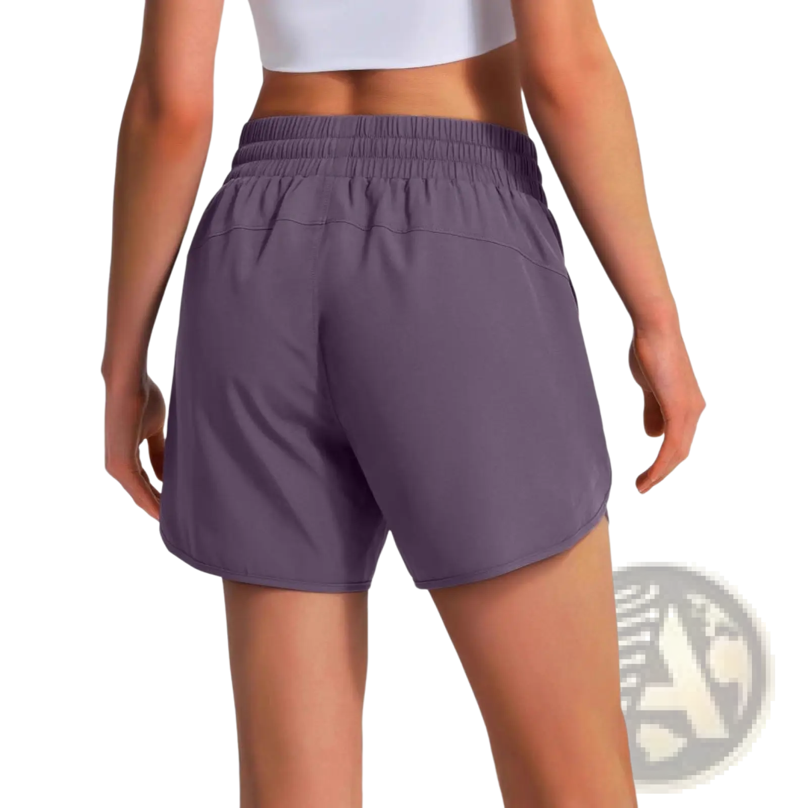 Purple quick drying lightweight running shorts with elastic waistband and smooth breathable fabric for athletic use