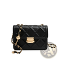 Black quilted leather crossbody bag with gold-tone chain strap and hardware for stylish everyday use