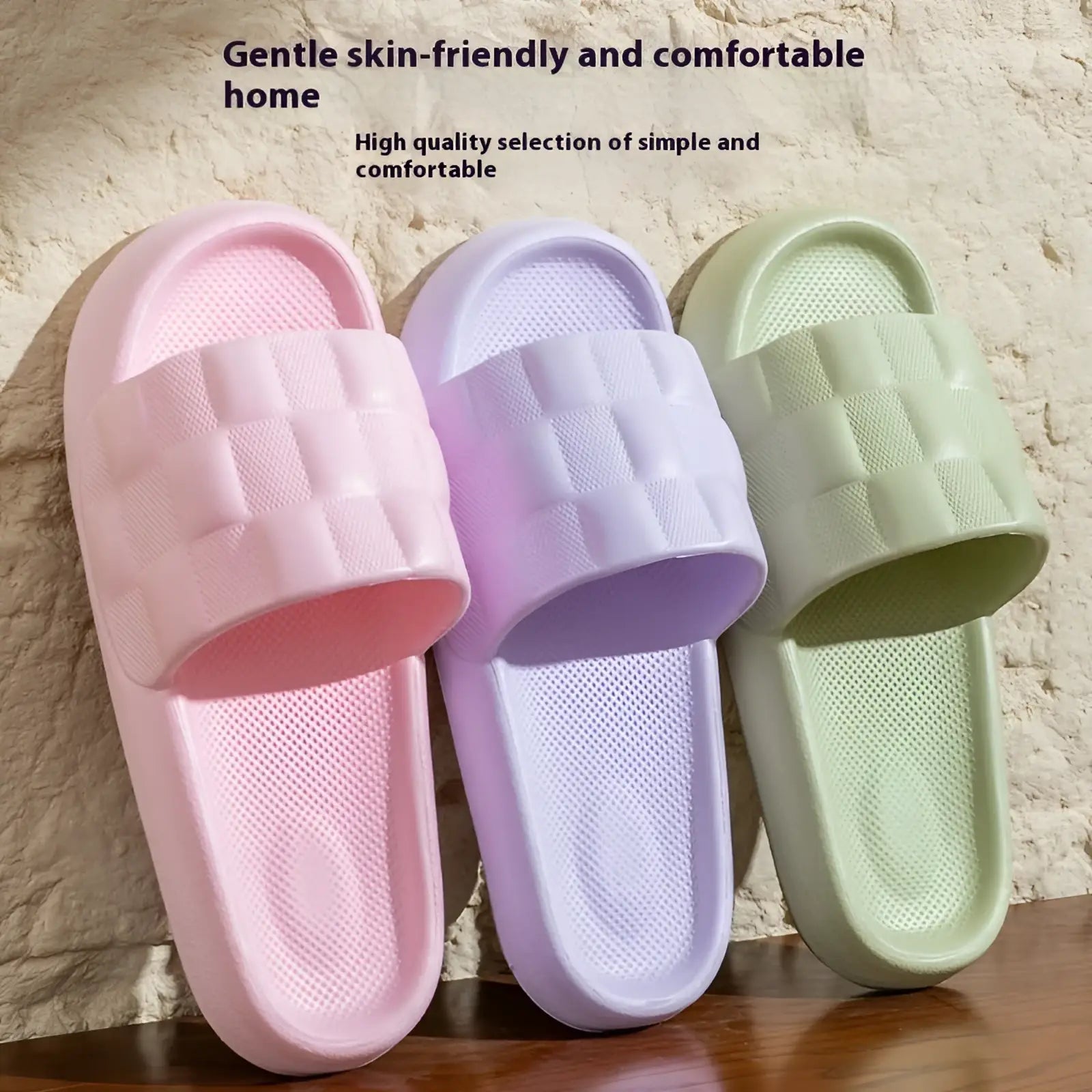 Pastel-colored plastic quilted eva soft sole breathable slide sandals with woven strap design